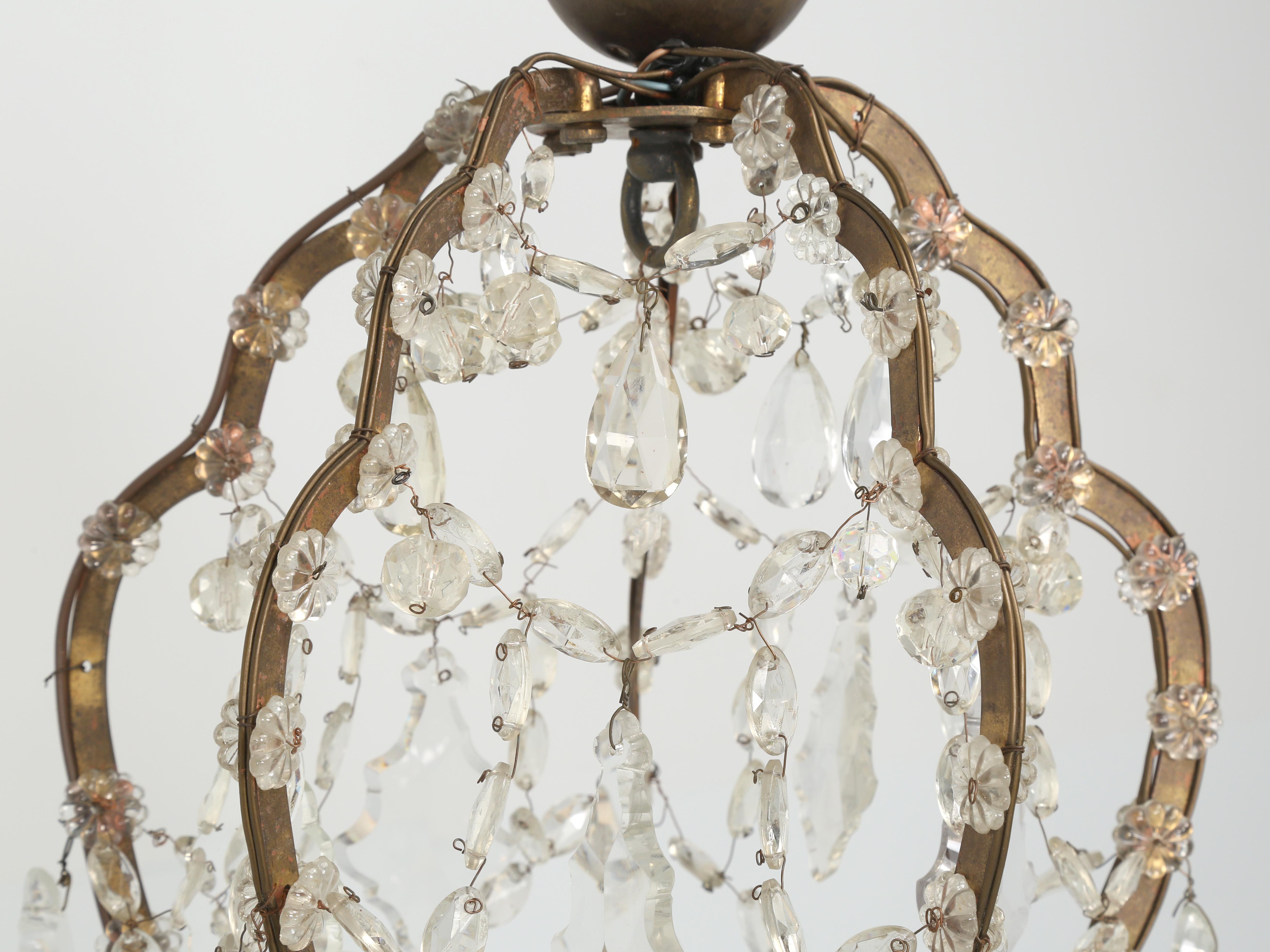 Hand-Crafted Vintage French Crystal Chandelier