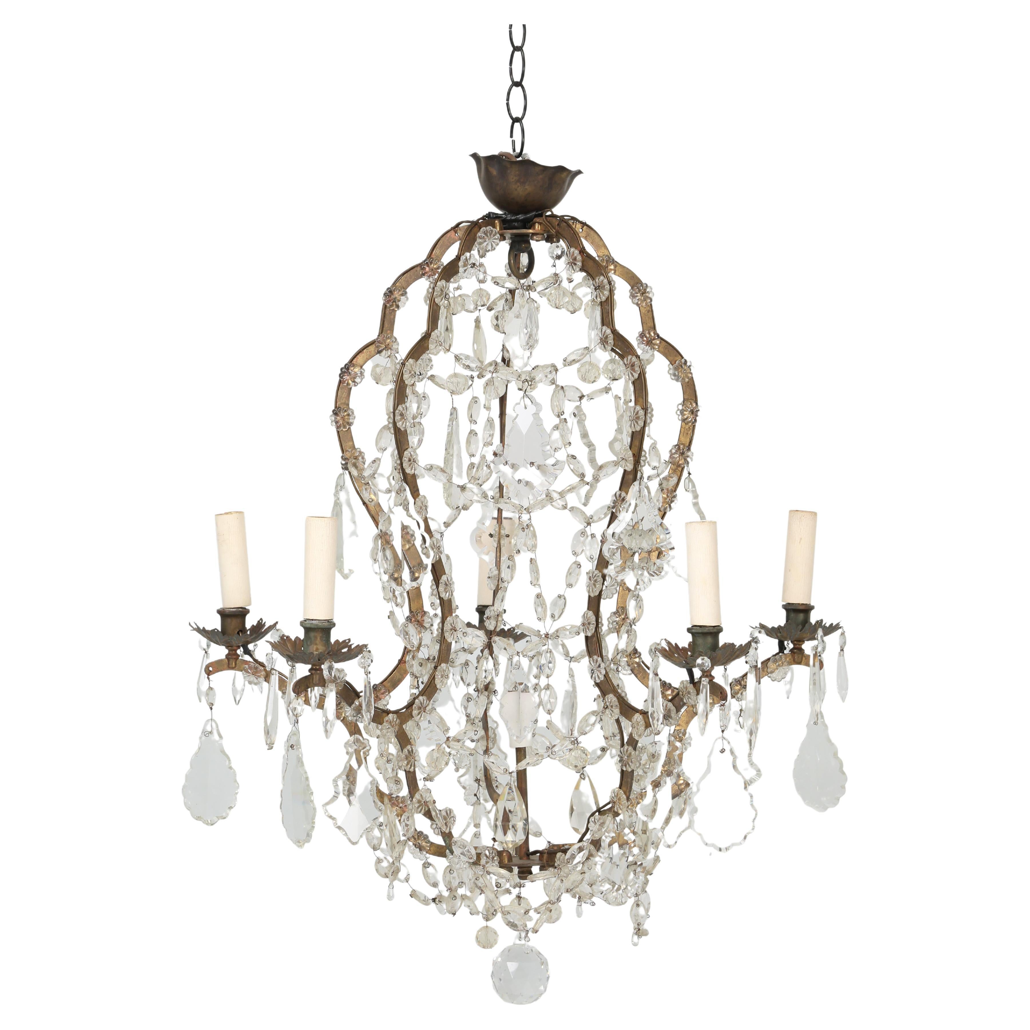 Crystal ball Vintage Chandelier at 1stDibs