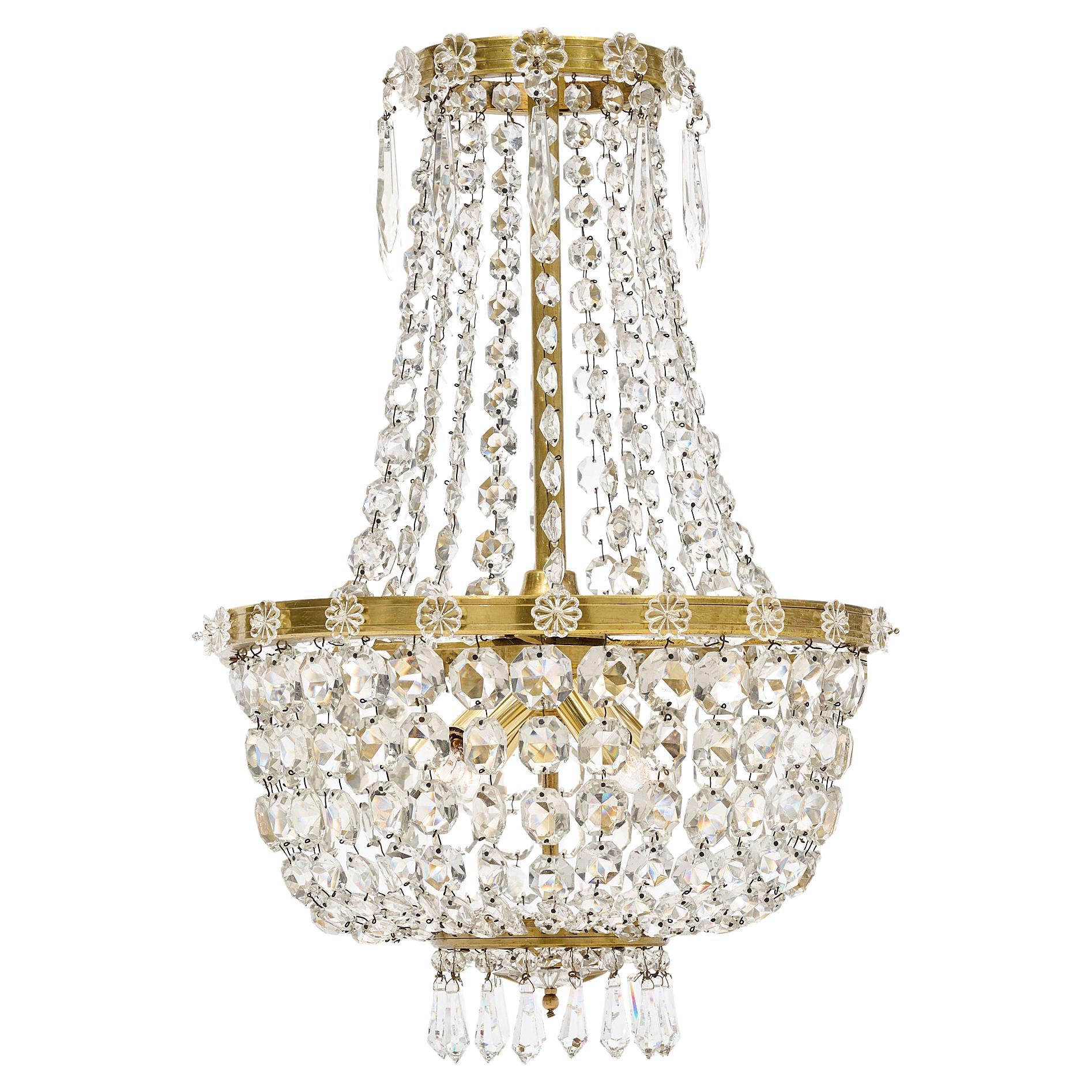 Vintage French Crystal Chandelier For Sale