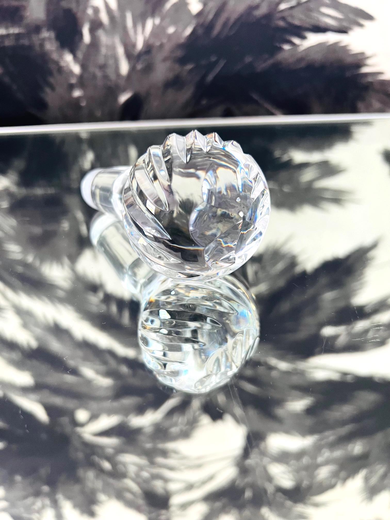 Vintage French Crystal Decanter with Hand-Cut Swirl Designs, c. 1970's 4