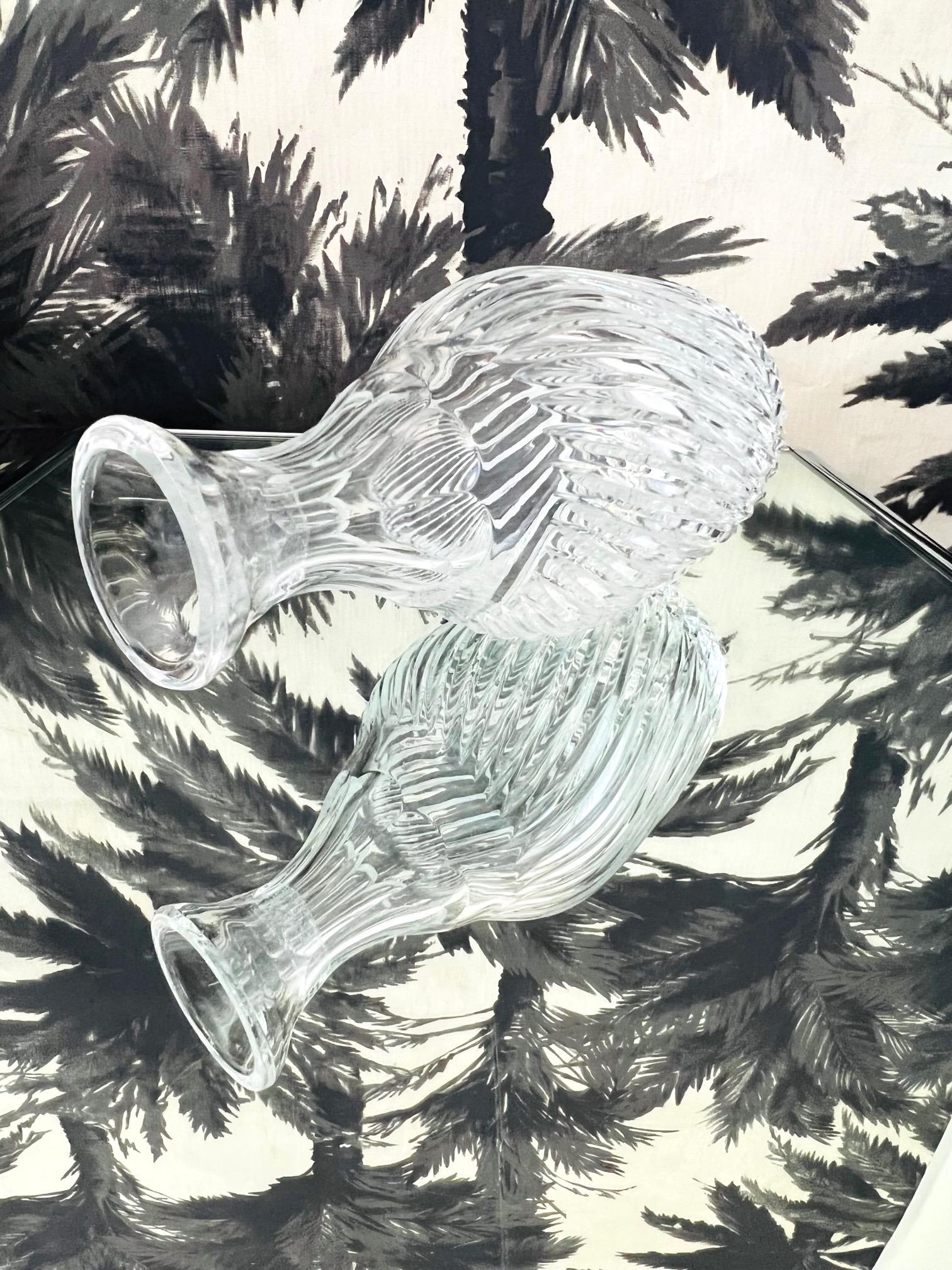Late 20th Century Vintage French Crystal Decanter with Hand-Cut Swirl Designs, c. 1970's