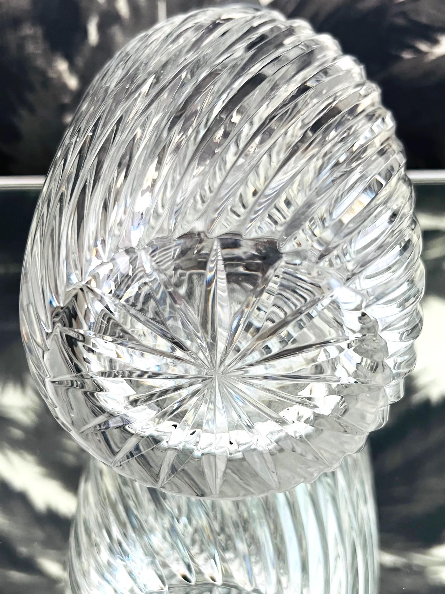 Vintage French Crystal Decanter with Hand-Cut Swirl Designs, c. 1970's 2