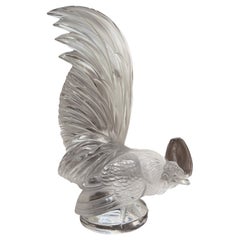 Vintage French Crystal Lalique Bantam Rooster Sculpture