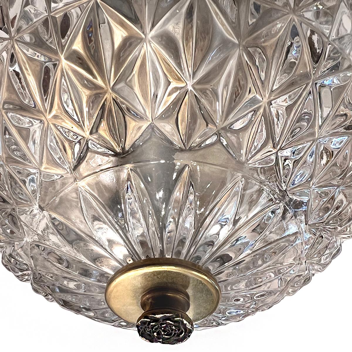 Bronze Vintage French Crystal Light Fixture For Sale
