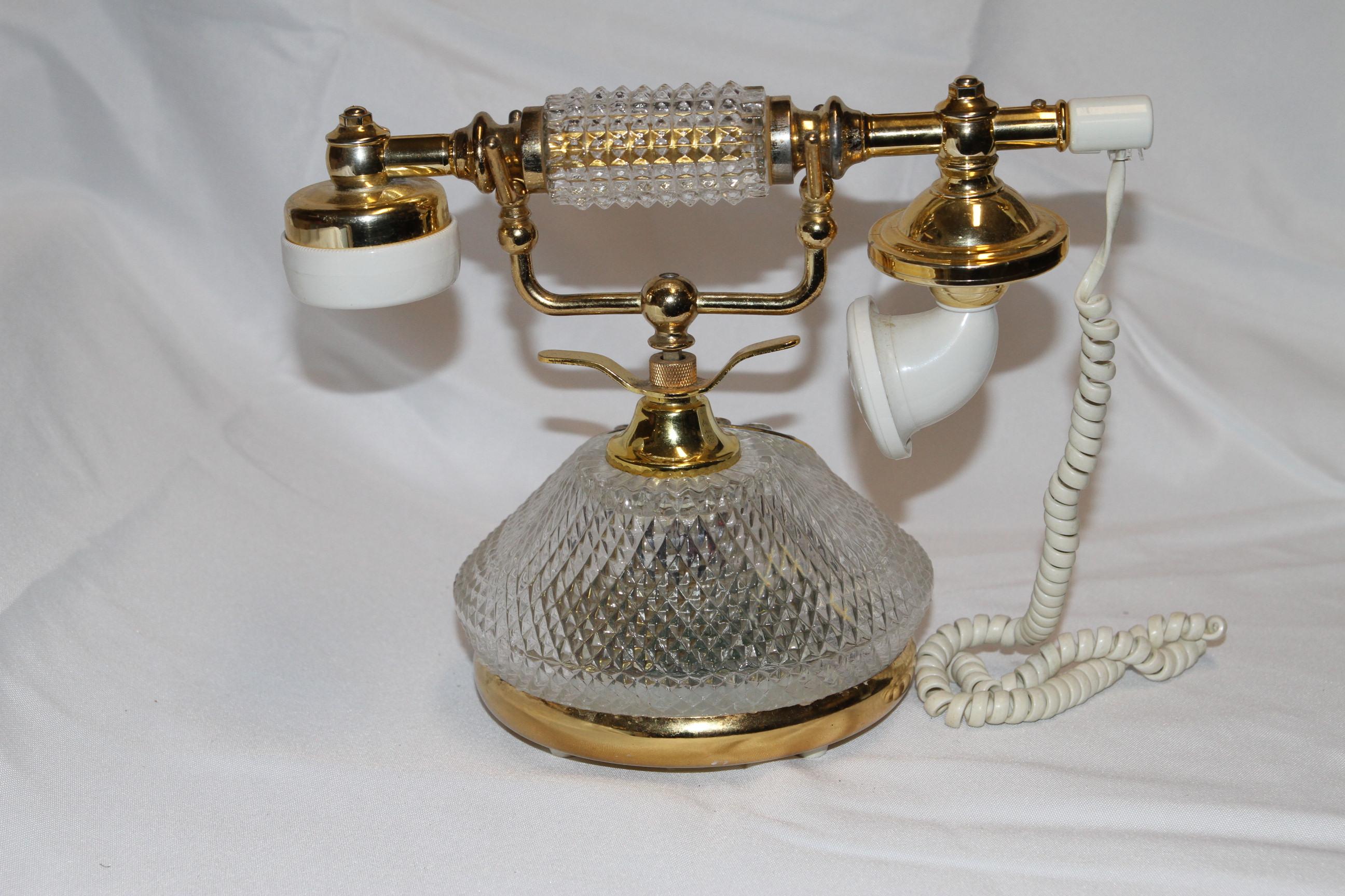 Teléfono francés vintage de cristal Francés en venta