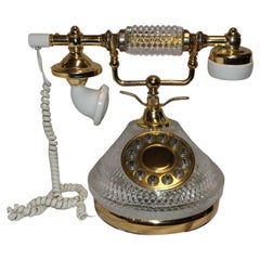Teléfono francés vintage de cristal