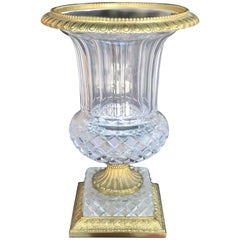 Retro French Crystal Urn Vase from Palm Springs Celebrity Estate