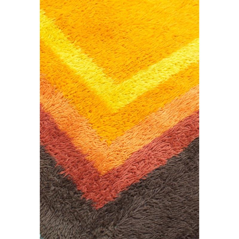 Vintage French Cubist Rug, 1970s For Sale 5