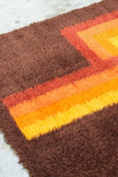 Vintage French Cubist Rug, 1970s