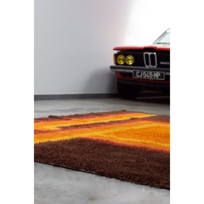 Vintage French Cubist Rug, 1970s For Sale 1