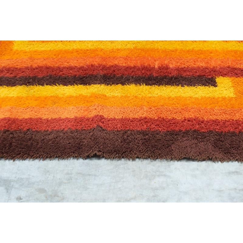 Vintage French Cubist Rug, 1970s For Sale 3