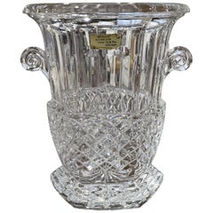 Vintage French Cut Crystal Champagne Ice Bucket with Side Handles