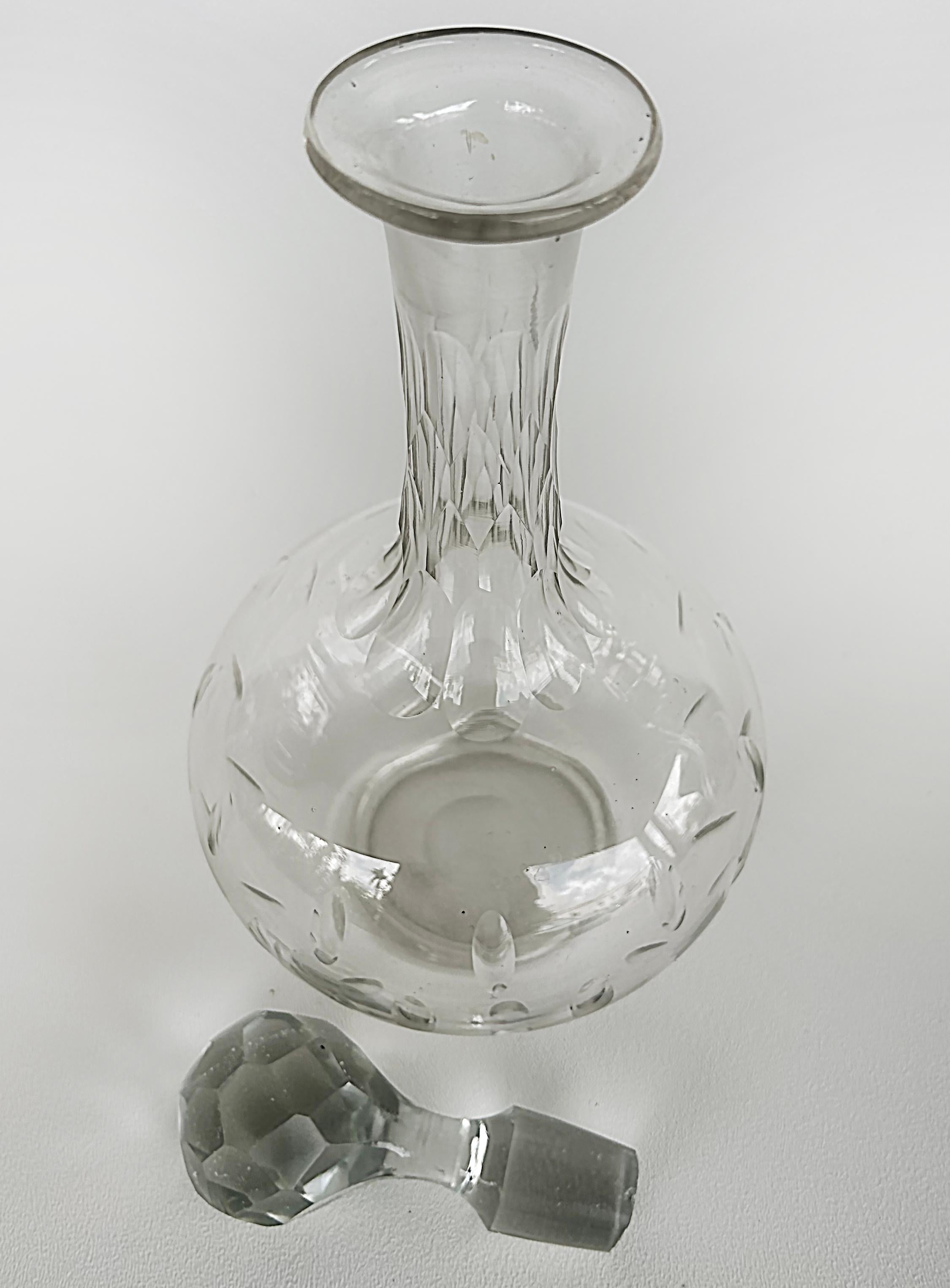 Vintage French Cut Crystal Decanters, Val Saint Lambert Attributed, Set of Two en vente 4