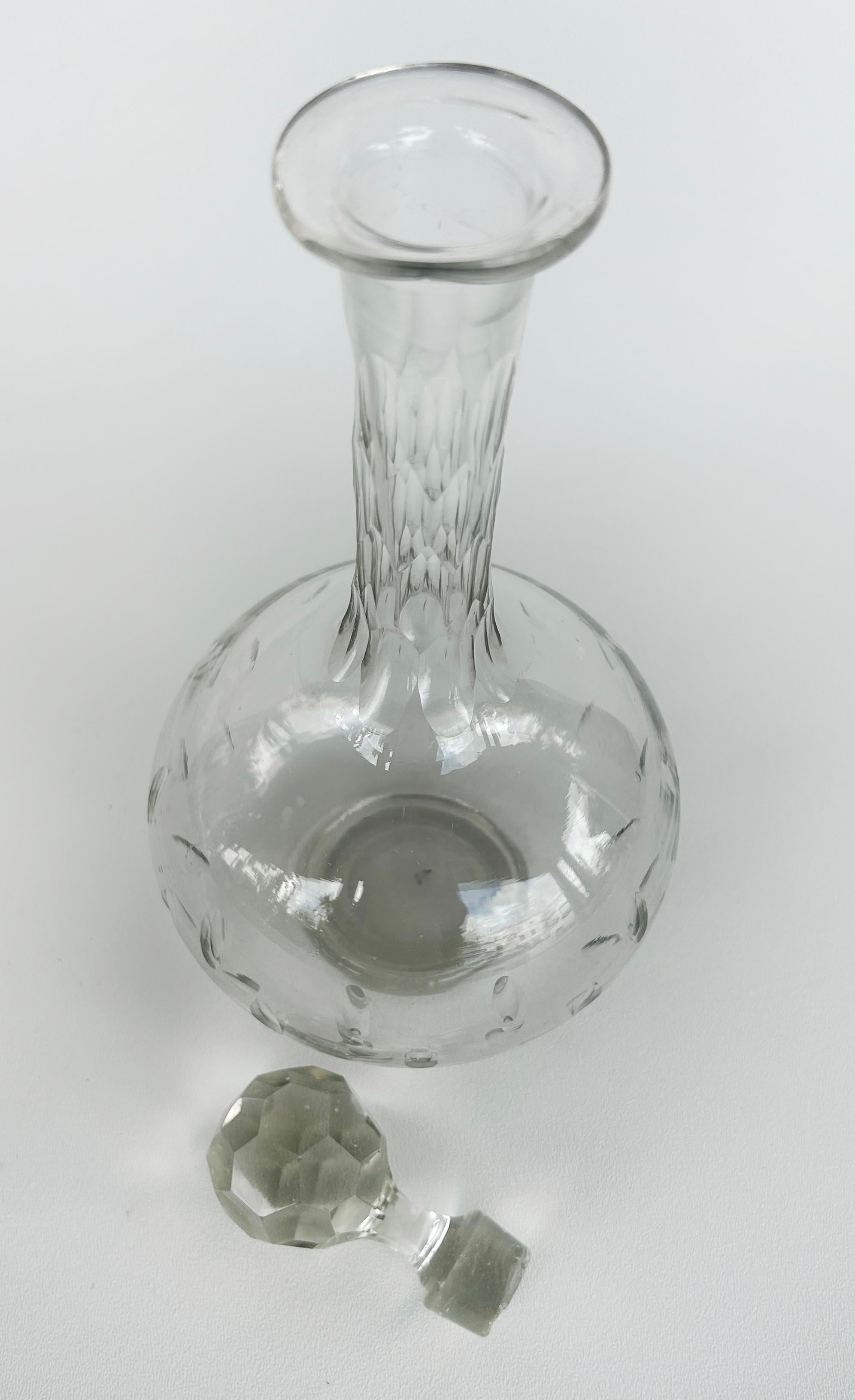 Vintage French Cut Crystal Decanters, Val Saint Lambert Attributed, Set of Two en vente 6