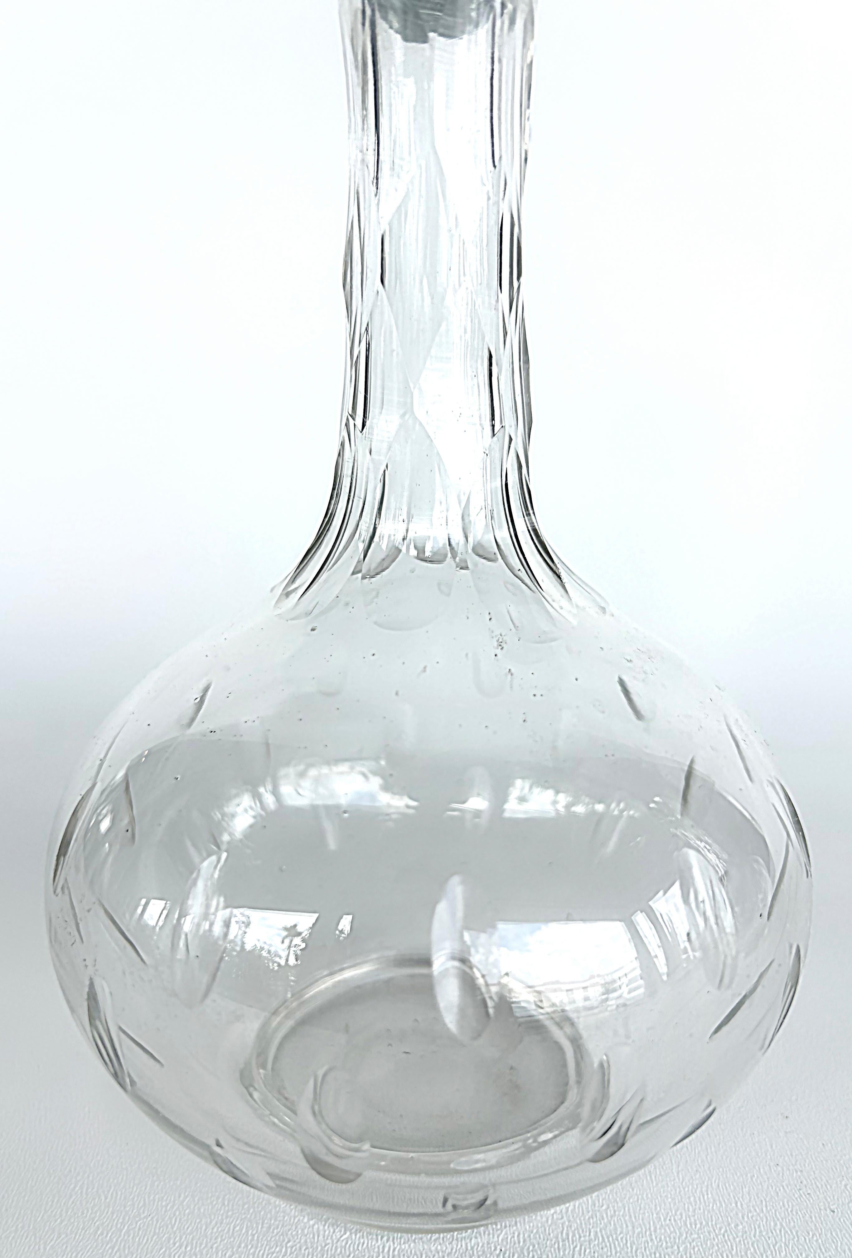 Vintage French Cut Crystal Decanters, Val Saint Lambert Attributed, Set of Two en vente 1