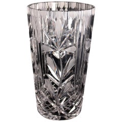 Vintage French Cut Crystal Lalique School Floral Vase, 20th Century