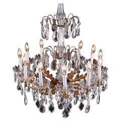 Antique French Cut Crystal Twelve-Arm Chandelier