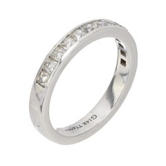 Alliance vintage en or blanc 14k avec diamant de taille française
