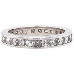 Vintage French Cut Diamond Platinum Eternity Band