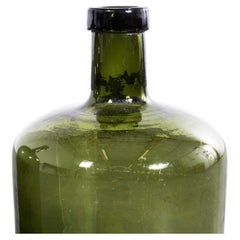 Vintage French Dark Green Glass Demijohns - Pair