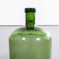 Vintage French Dark Green & Green Glass Demijohns - Pair