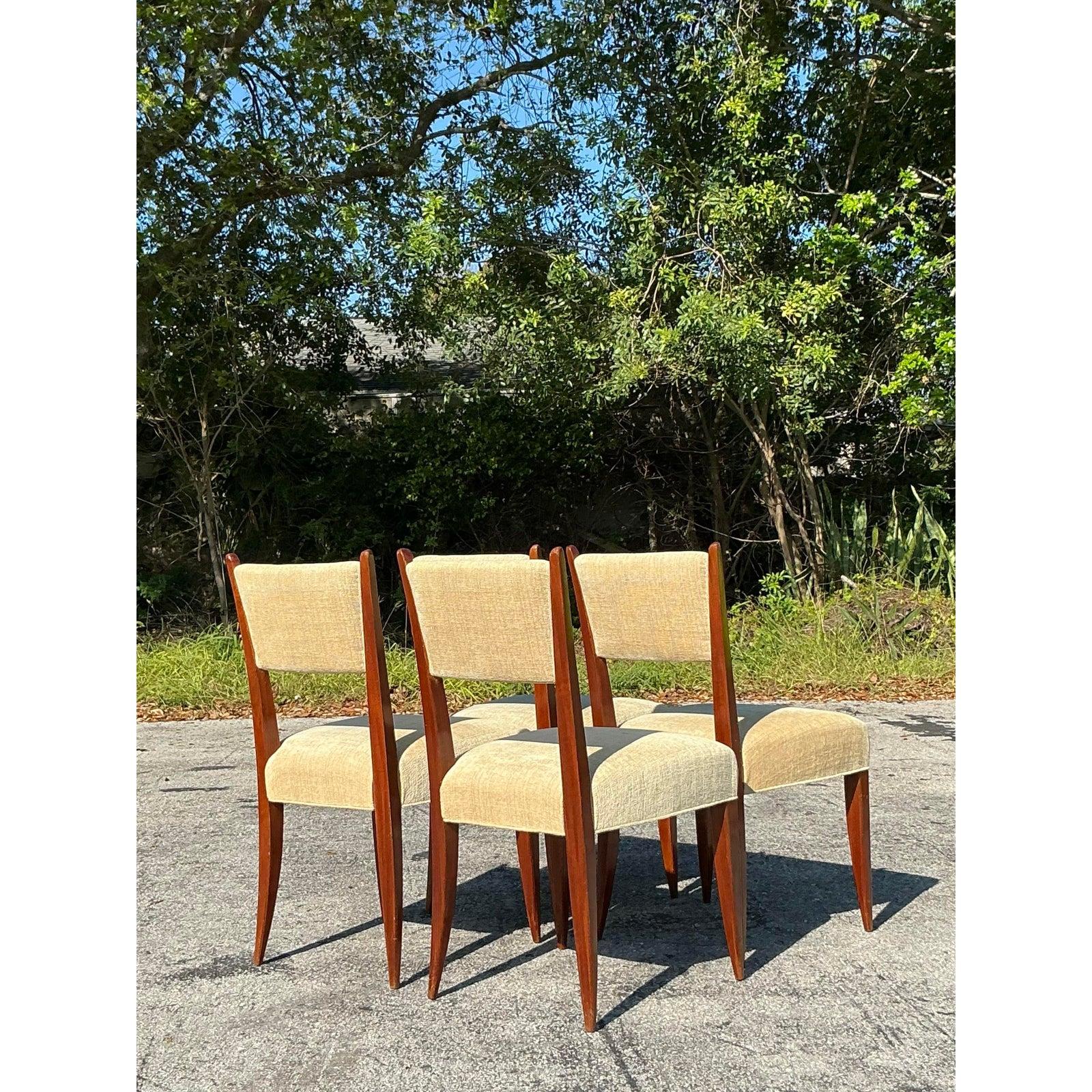 Mid-Century moderno Sedie da pranzo vintage French Deco - Set di 4 pezzi in vendita