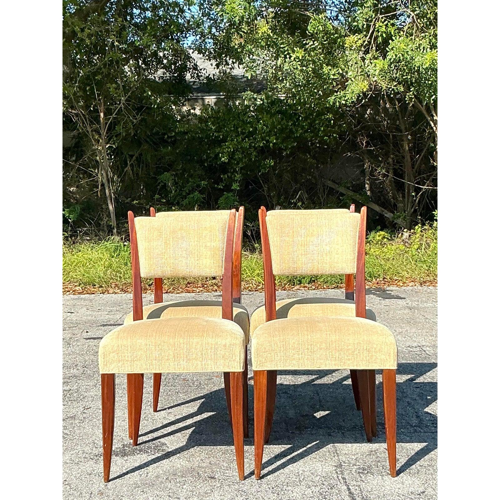 Francese Sedie da pranzo vintage French Deco - Set di 4 pezzi in vendita