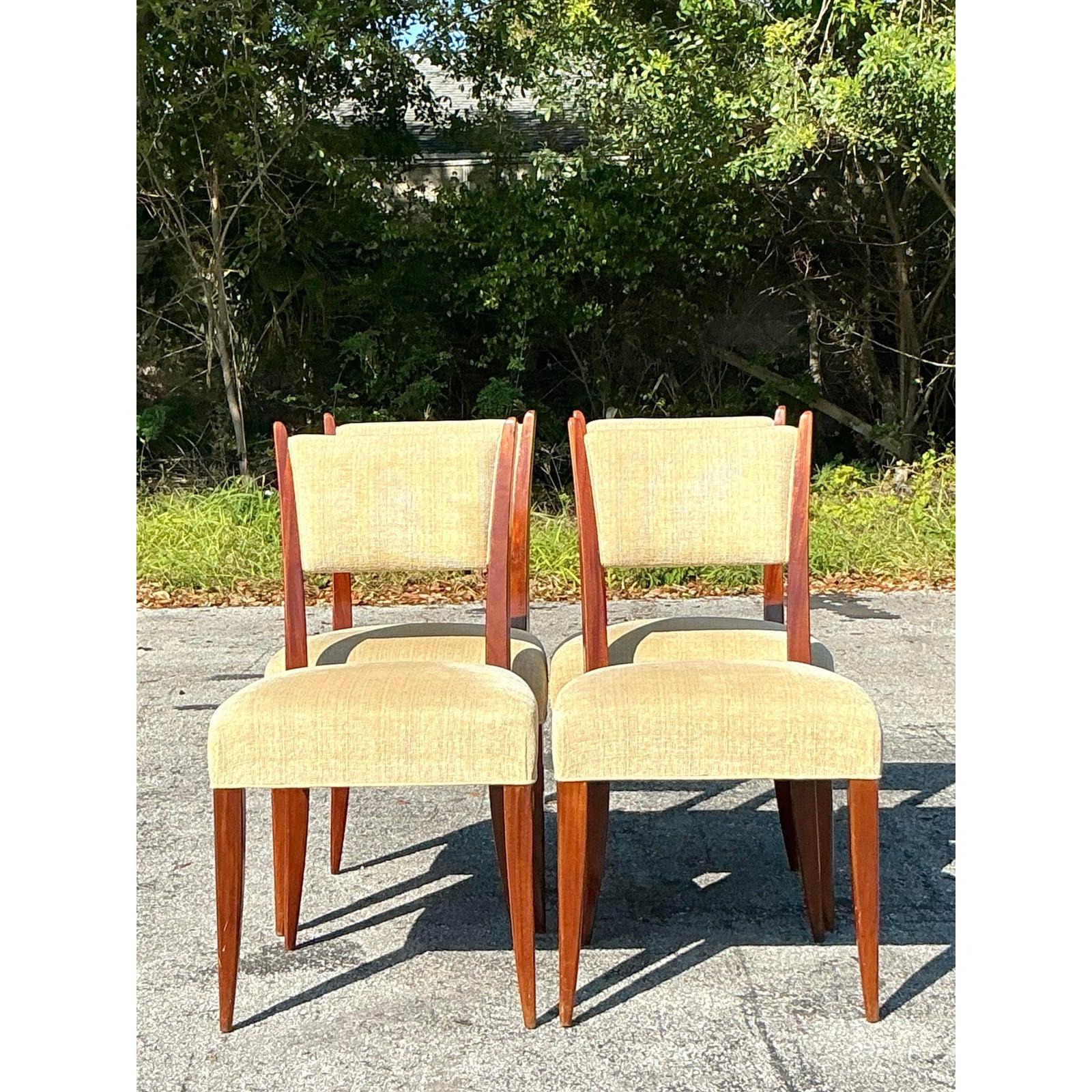 XX secolo Sedie da pranzo vintage French Deco - Set di 4 pezzi in vendita