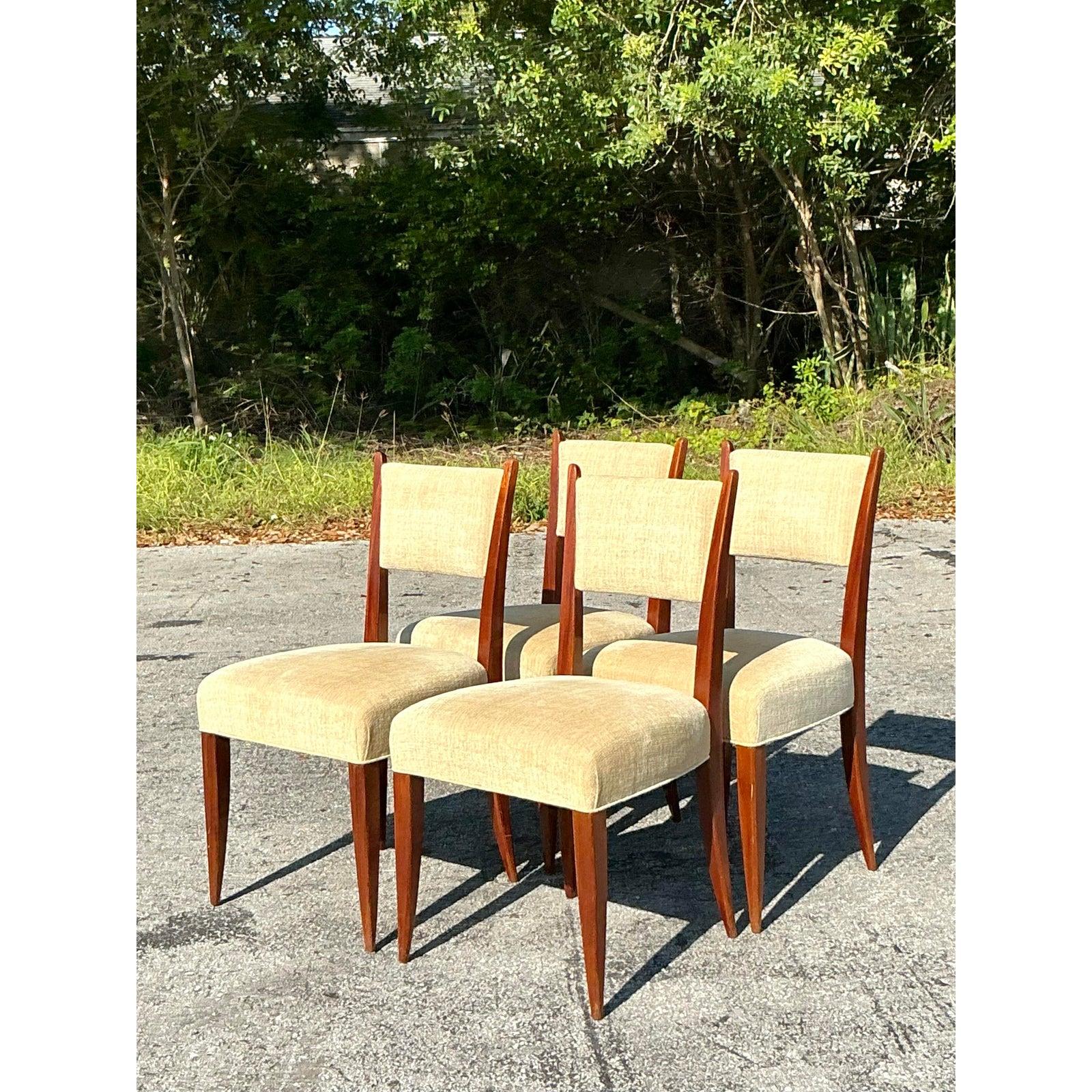 Sedie da pranzo vintage French Deco - Set di 4 pezzi in vendita 1