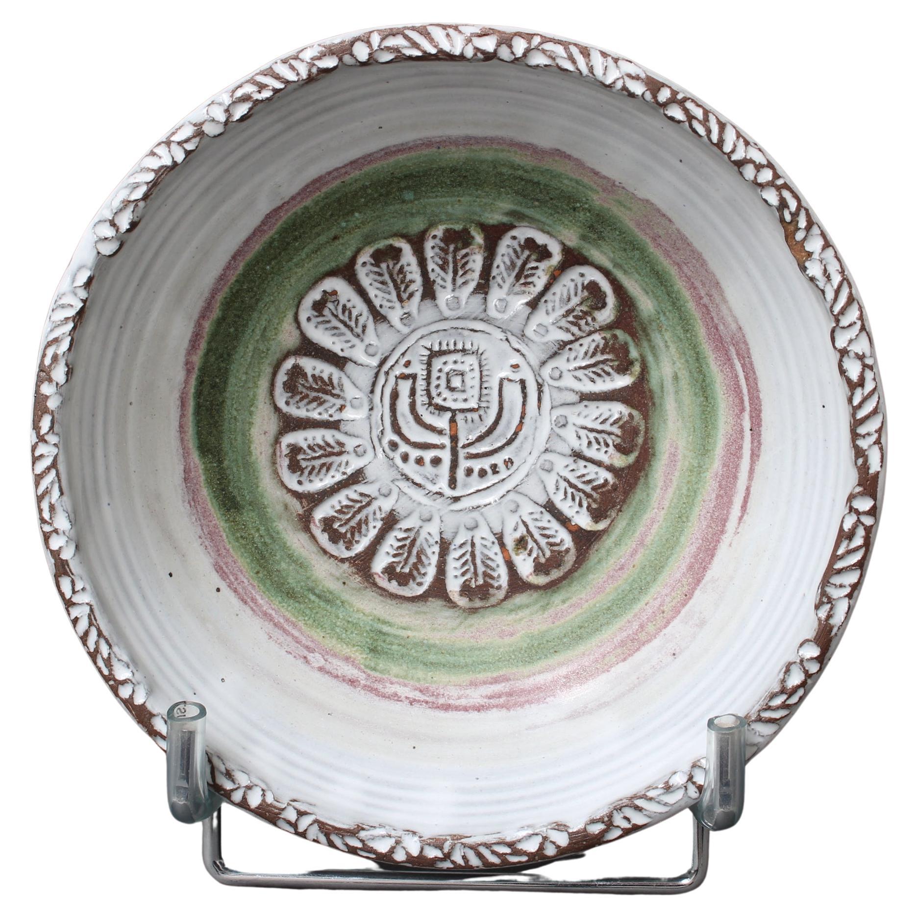 Vintage French Decorative Ceramic Bowl by Albert Thiry (circa 1960s) - Small For Sale