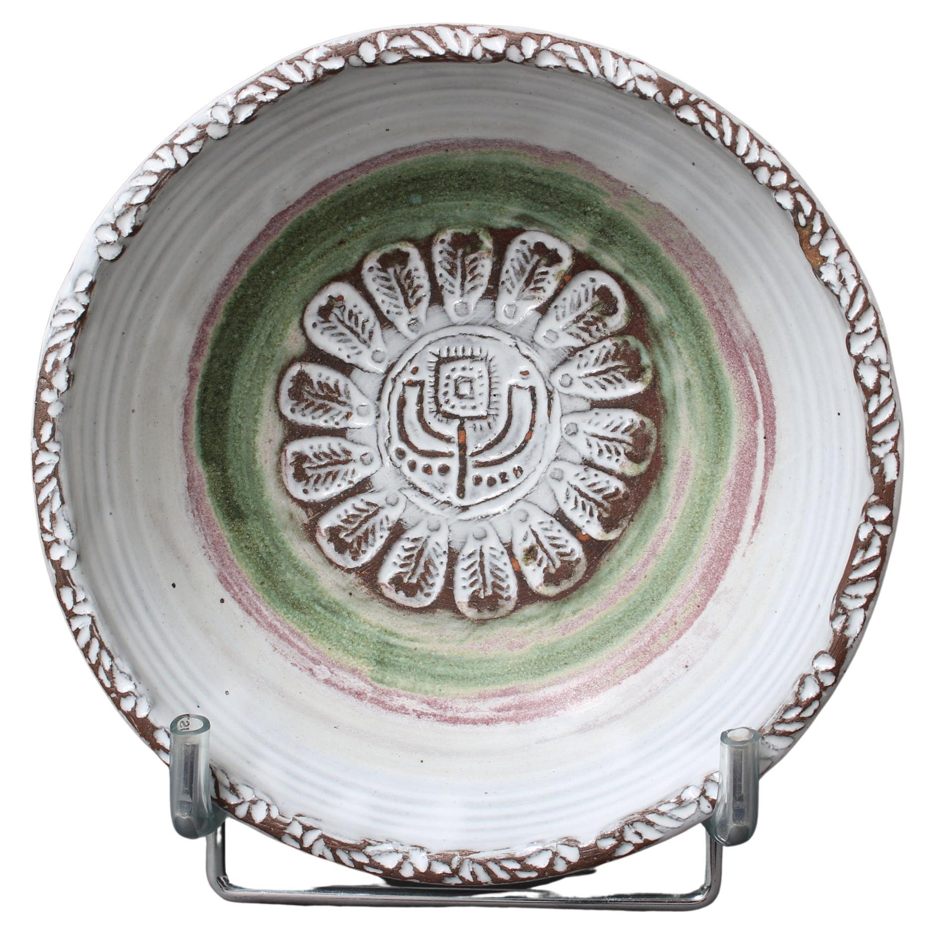 Cuenco de cerámica decorativa francesa vintage de Albert Thiry (años 60) - Pequeño