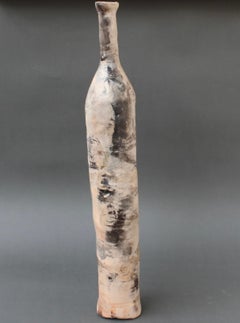 Vintage French Decorative Ceramic Elongated Bottle (20th C)