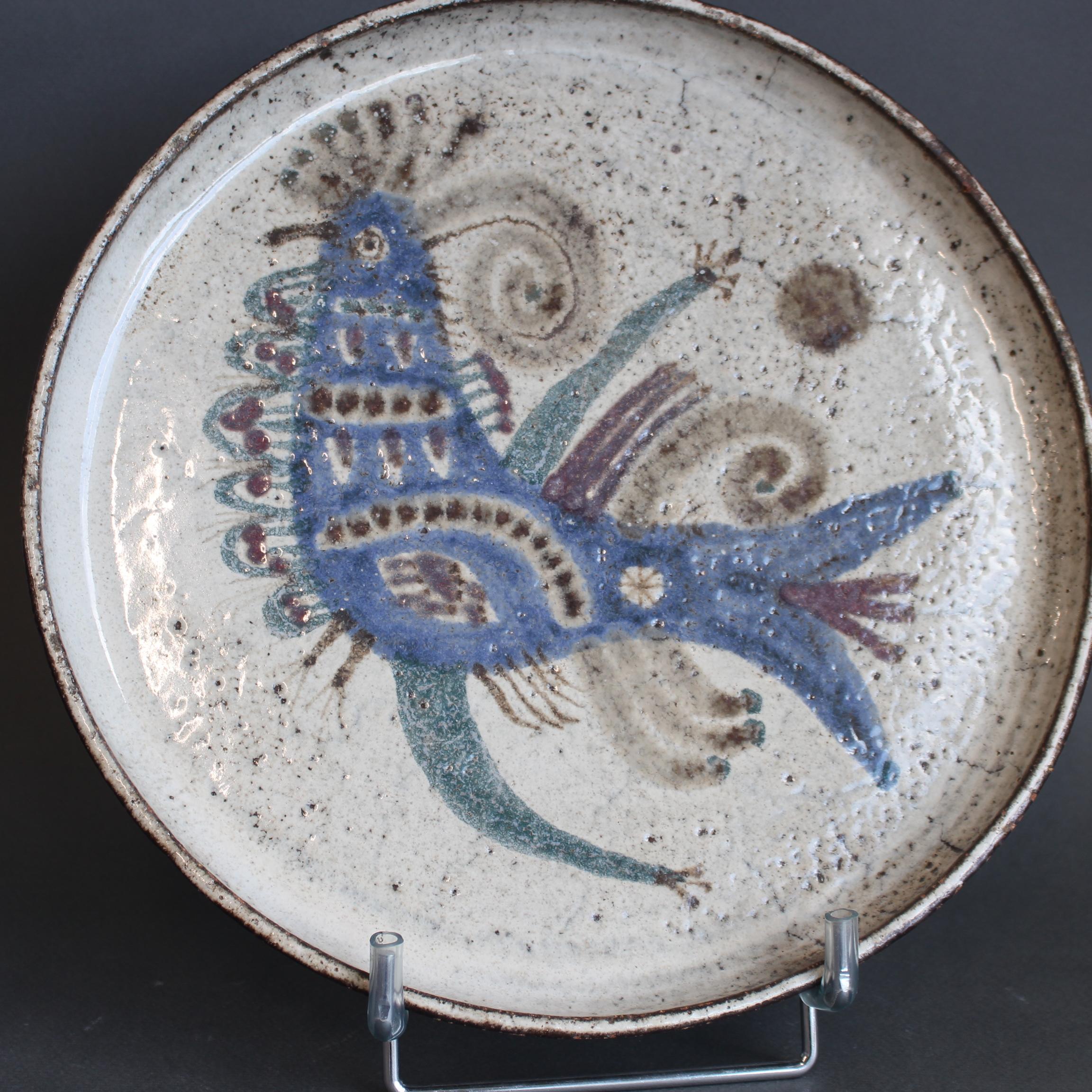 Metà XX secolo Piatto decorativo francese d'epoca in ceramica di Gustave Reynaud per Le Mùrier in vendita