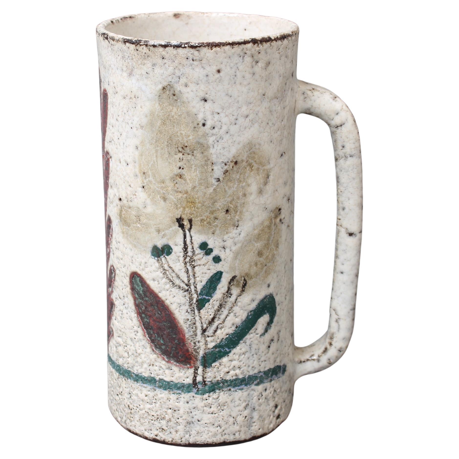 Vintage French Decorative Stein by Gustave Reynaud for Le Mûrier (circa 1960s) For Sale
