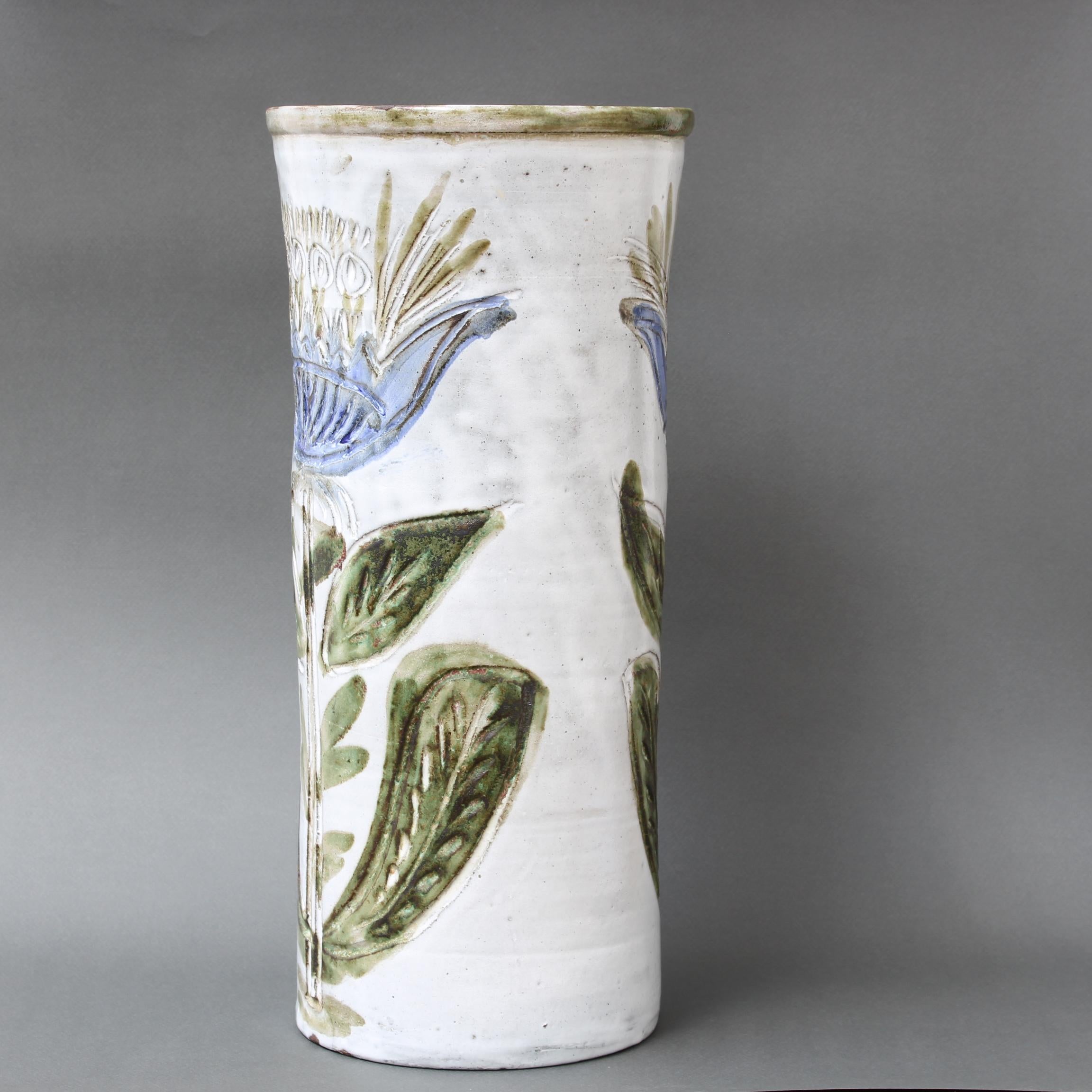 Mid-20th Century Vintage French Decorative Tall Vase by Albert Thiry 'circa 1960s' For Sale