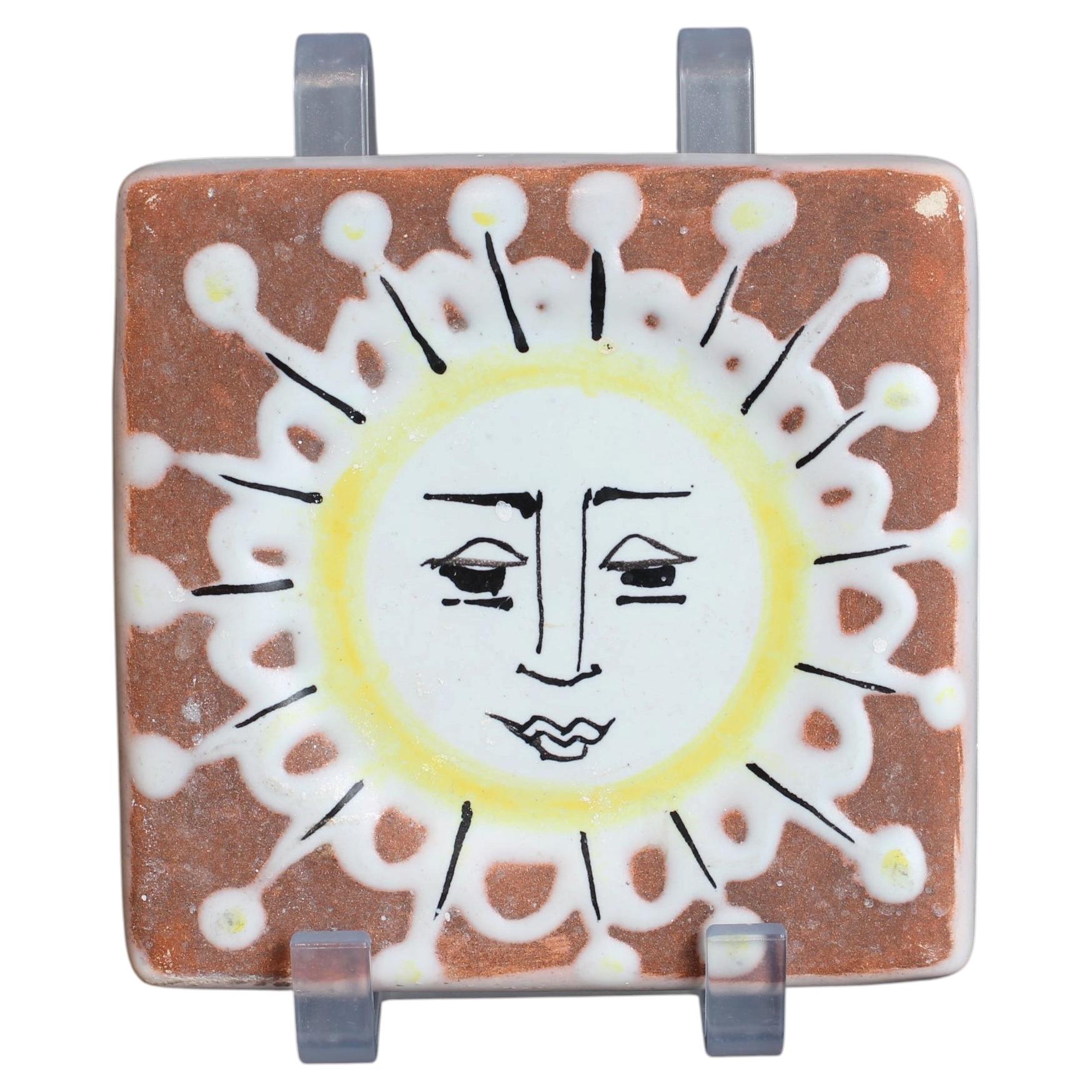 Vintage French Decorative Wall Hanging Tile by Roger Capron