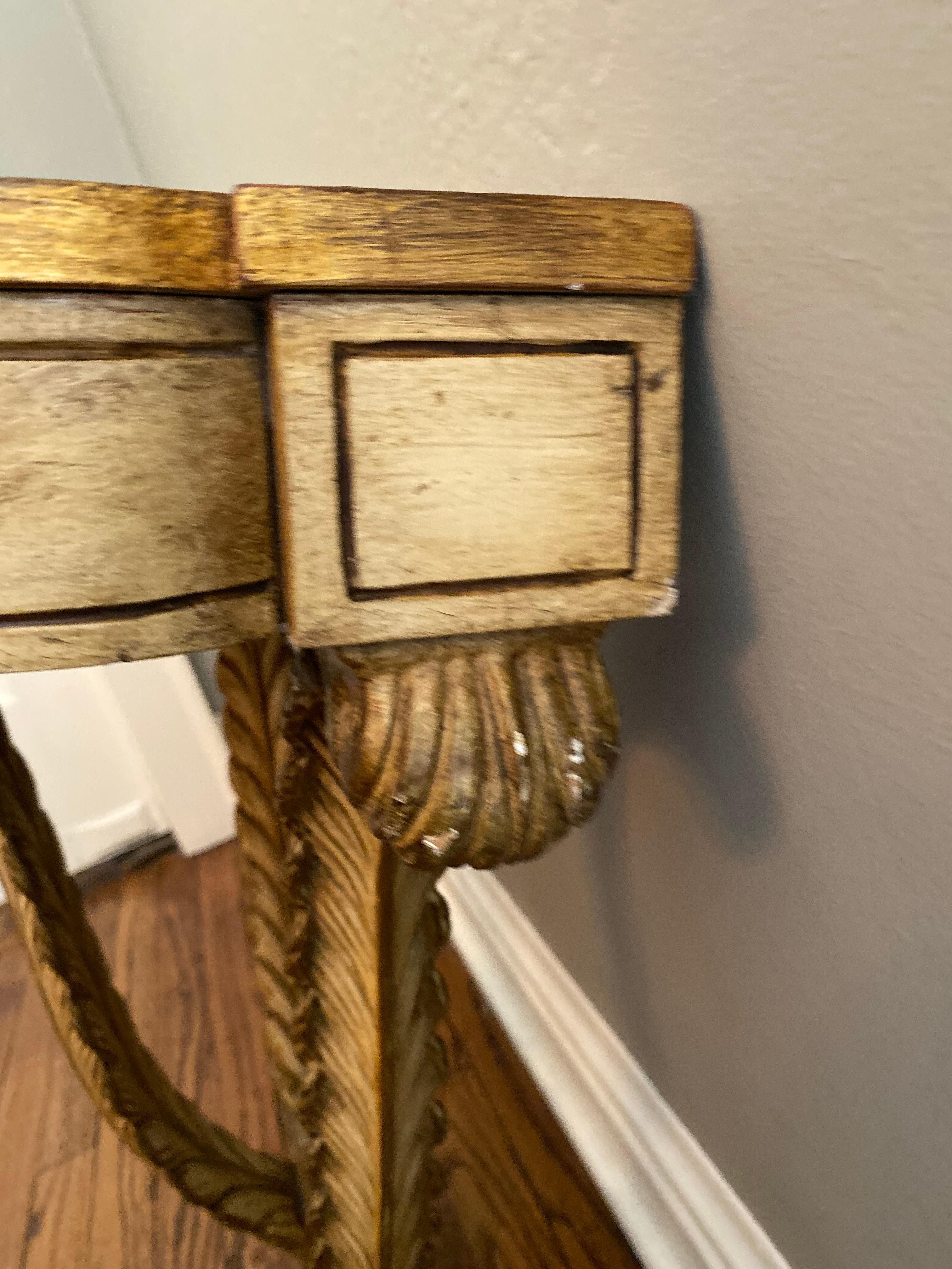 Vintage French Demilune Wall Hung Console Table For Sale 6