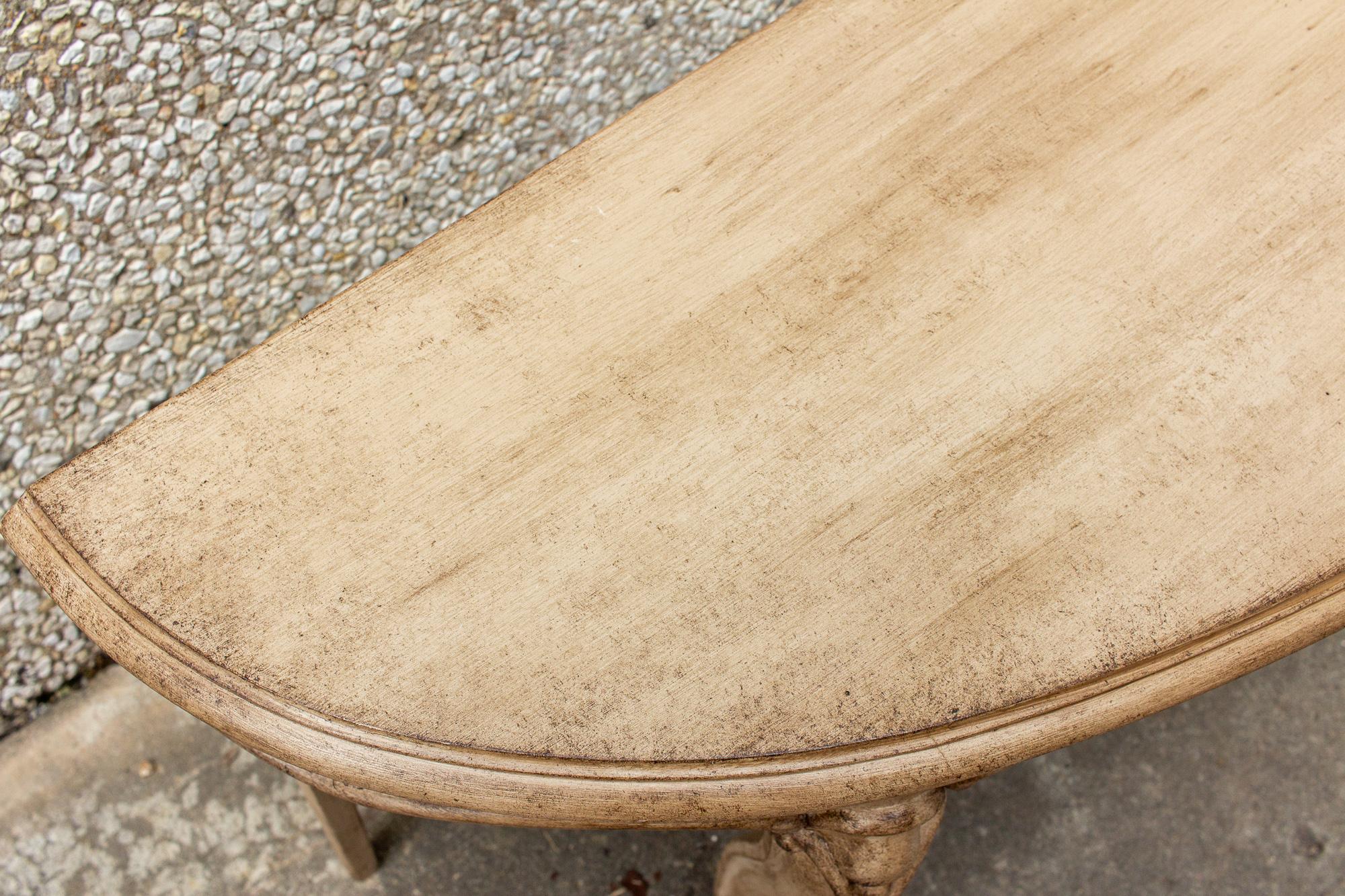 Vintage French Demilune Console Table 5