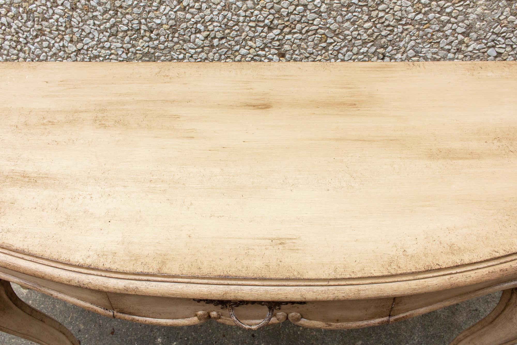Vintage French Demilune Console Table 6