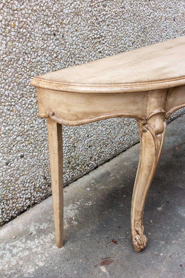 Vintage French Demilune Console Table at 1stDibs