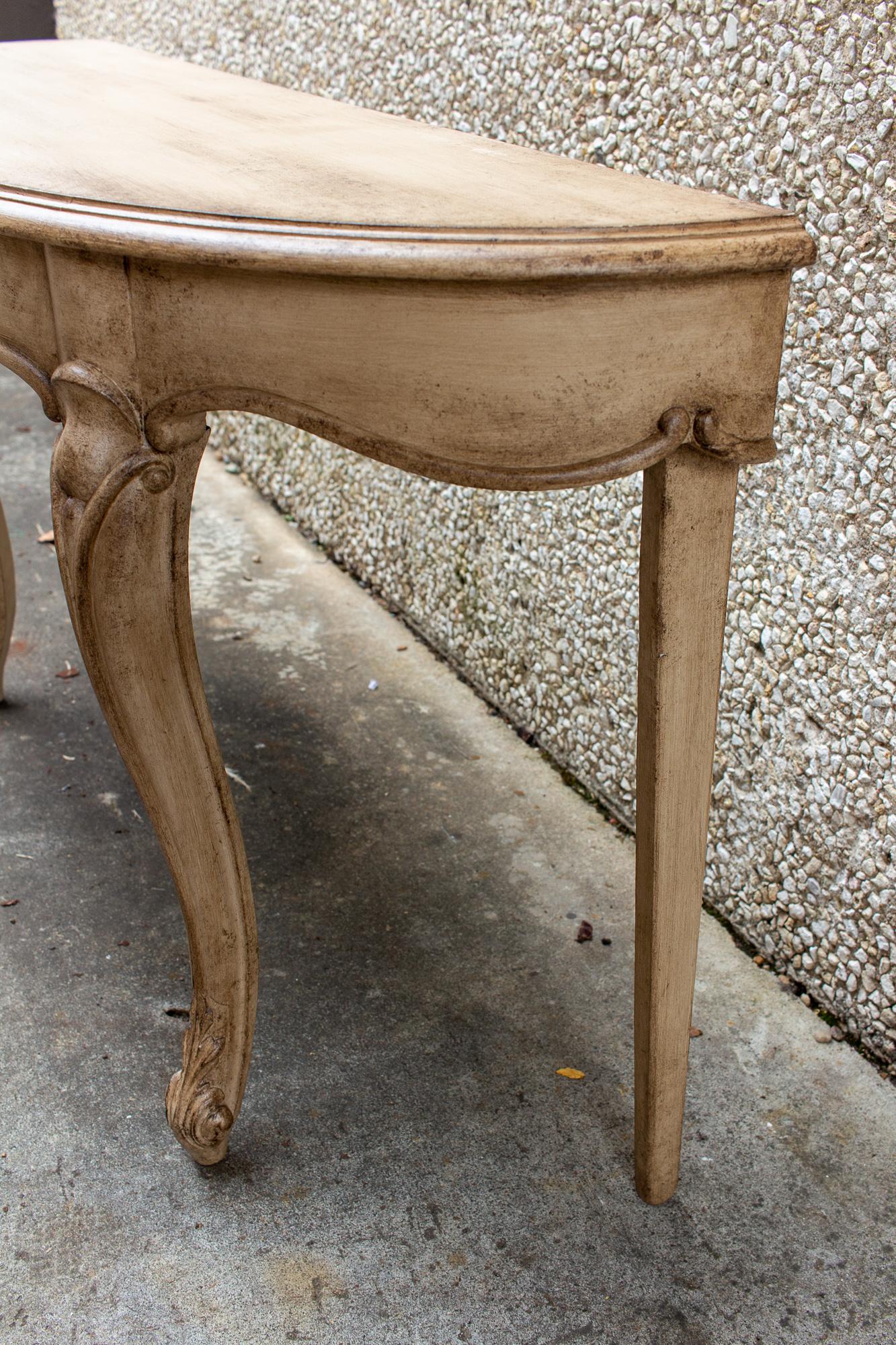 Vintage French Demilune Console Table 2