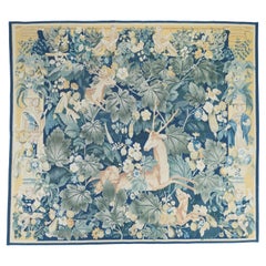 Retro French Design Unicorn Tapestry Rug 4'8'' x 5'2''