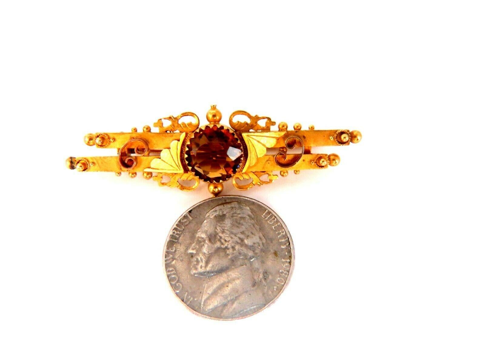 French Vintage Gilt Revival Pin

1.50ct Natural Citrine

19kt yellow gold 

Signed: 