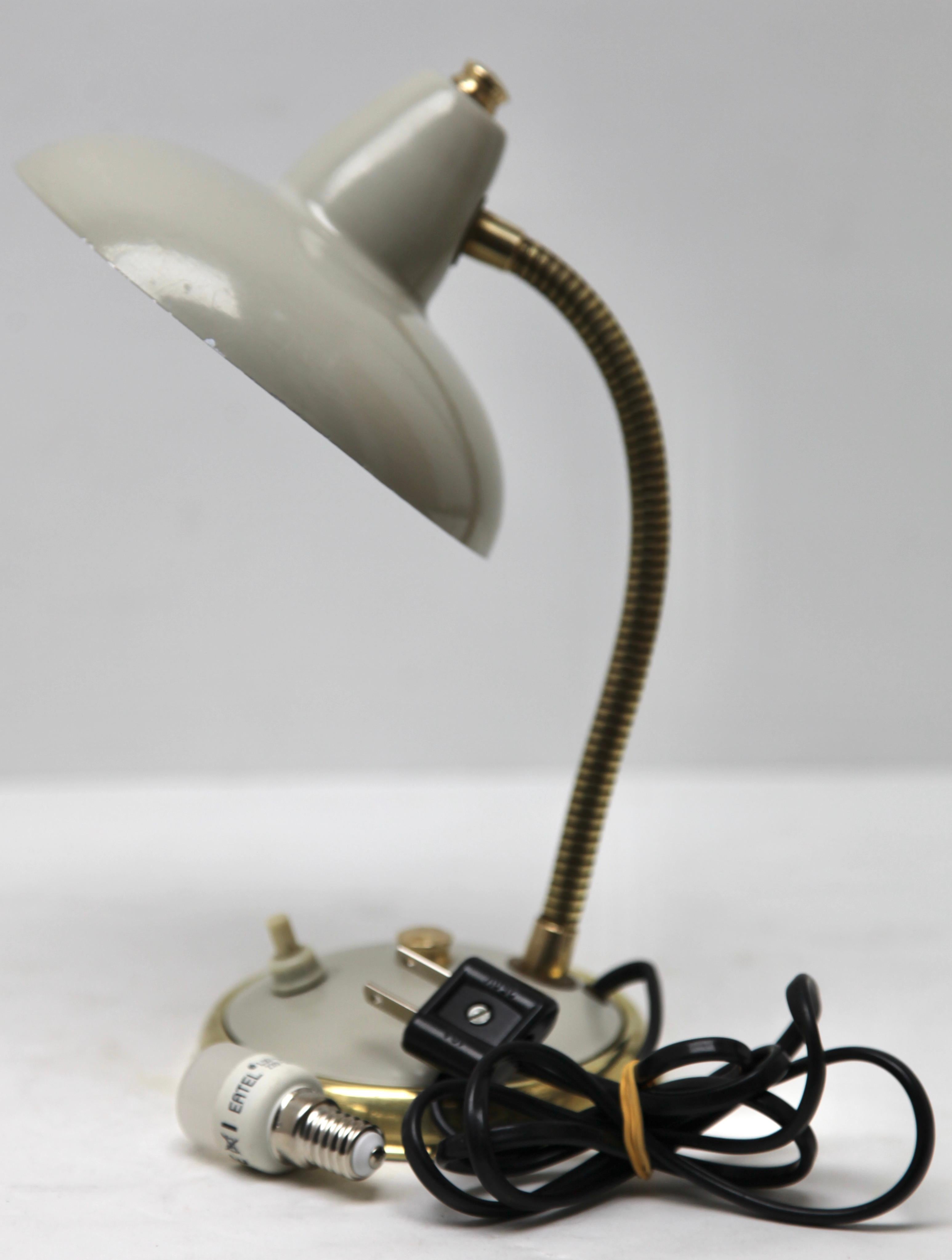 Metal Vintage French Desk or Bedside Lamp from Aluminor France, 1950s For Sale