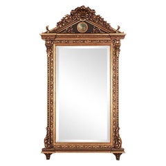 Vintage French Detailed Classical Baroque Gilt Framed Beveled Mirror