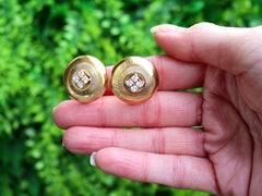 Vintage French Diamond and Yellow Gold Earrings, circa 1960