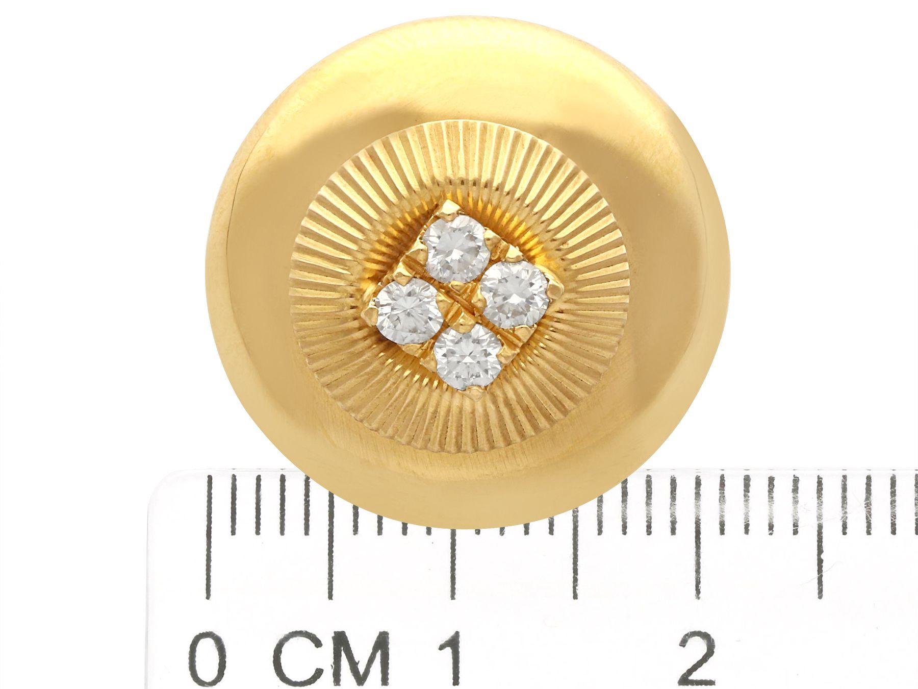 Vintage Französische Diamant- und Gelbgold-Ohrringe, um 1960 im Angebot 3