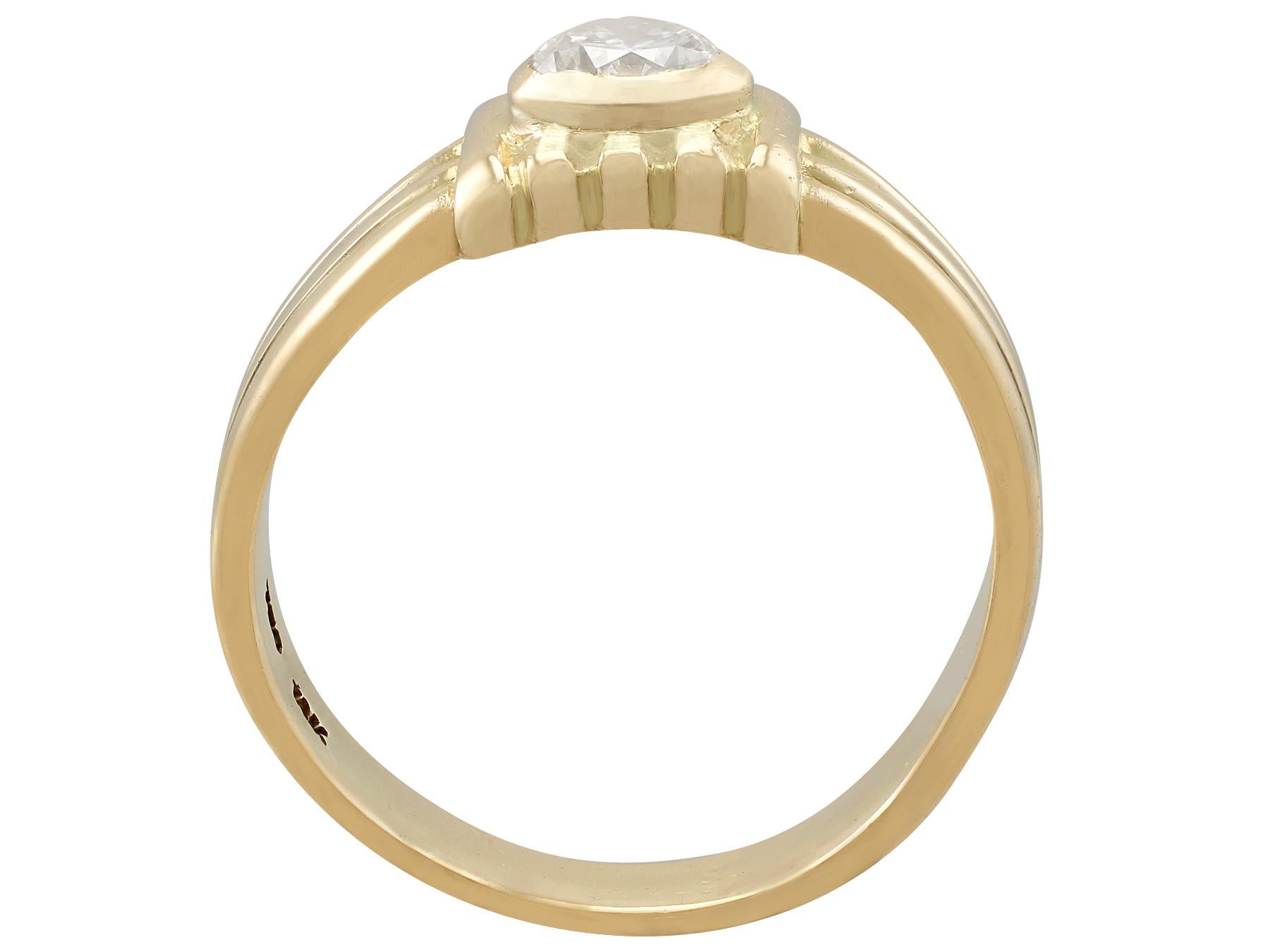 French Diamond Yellow Gold Cocktail Ring In Excellent Condition For Sale In Jesmond, Newcastle Upon Tyne