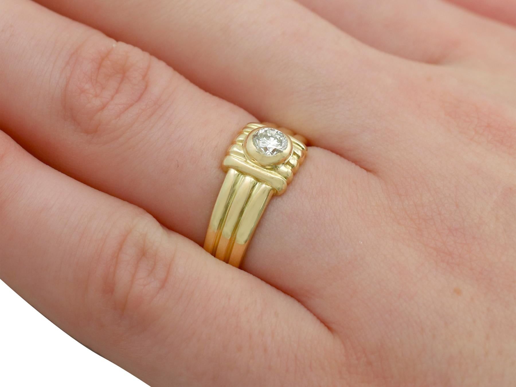 French Diamond Yellow Gold Cocktail Ring For Sale 2