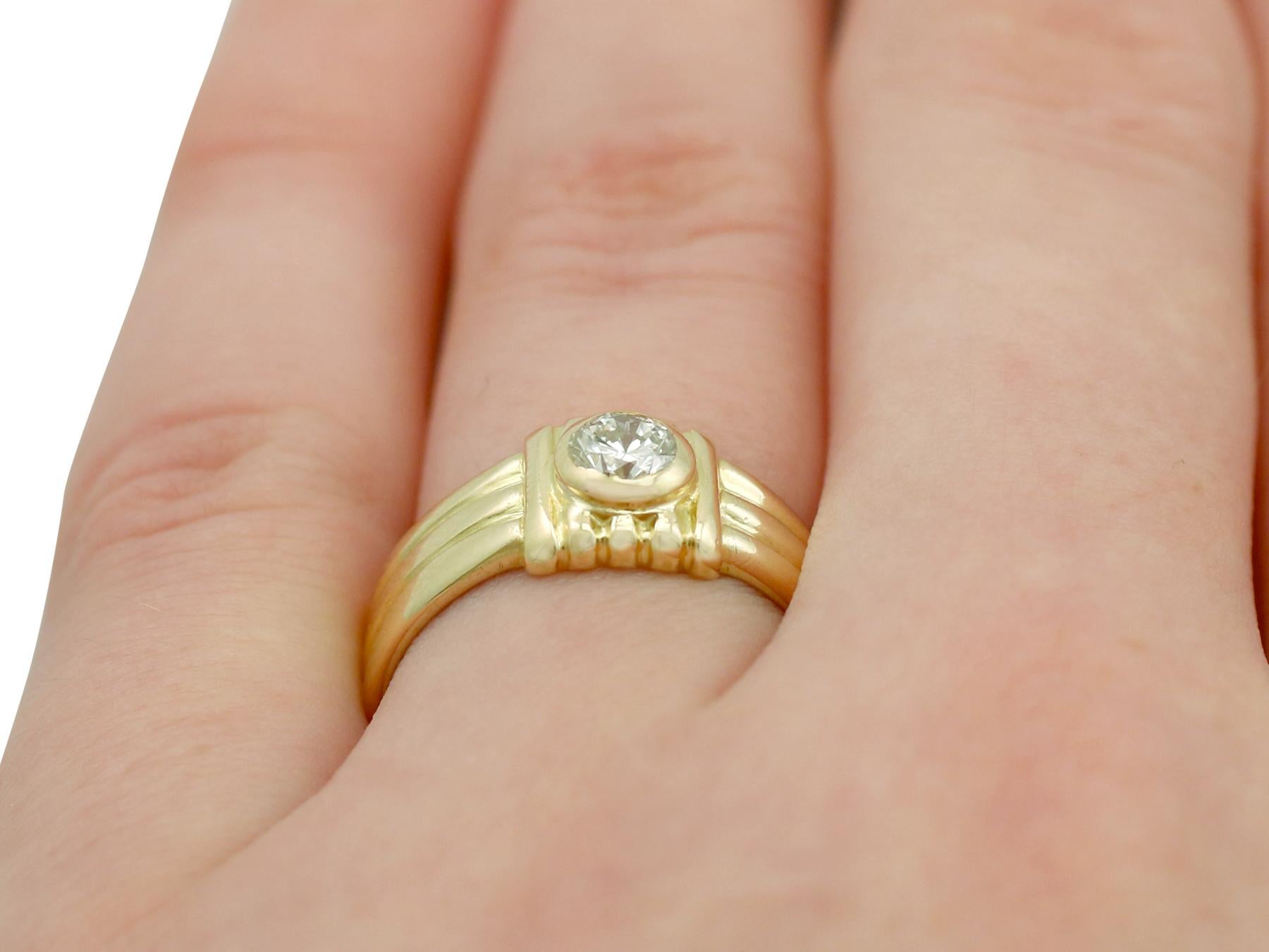 French Diamond Yellow Gold Cocktail Ring For Sale 3